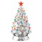 Casafield Hand Painted Ceramic Christmas Tree, 24-Inch Pre-Lit Tree with 148 Multi Color Lights and 2 Star Toppers